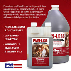Jeffers Equine Pain Less Liquid Horse Supplement – Joint Muscle Comfort & Mobility Support with Devil’s Claw, Yucca, Vitamin B12, w/ Prebiotic for Digestive Nutritional Support for Horses - 32 oz