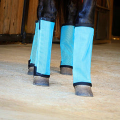Jeffers Romper Stomper Fly Boots for Horses, Turquoise, Small, Breathable Mesh Horse Leg Protection Leggings, Adjustable, Chemical Free, Easy Clean, Reduce Stomping, Equine Accessories - 4 Pack