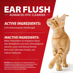 Jeffers Ear Flush for Dogs, Cats & Puppies, 8 oz - Otic Ear Cleanser Solution with 0.2% Ketoconazole, Aloe Vera & Calendula, Gentle Ear Wash for Pet Hygiene, Grooming, Wax & Debris Cleaning