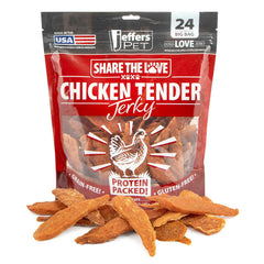 Jeffers Chicken Jerky Dog Treats, 24 oz Bag – Healthy Natural Chicken Breast Tender, Grain Free Soft Chewy Pet Snacks, High Protein Training Rewards for Puppies & Adult Dogs, Made in USA - 1 Pack