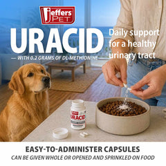 Jeffers Pet Uracid DL-Methionine Capsules for Dogs & Cats, Urinary pH Acidifier for Crystals, Bladder Stones, Urinary Tract Support, Fast Acting Urinary Health Supplement, Made in USA - 50 Capsule