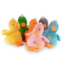 Jeffers Pet Baby Duck Plush Squeaker Dog Toy, 4 Inch Soft Stuffed Duck Toy for Puppies & Small Dogs, Squeaky Plush Pet Toy for Light Chewing, Tossing, Cuddling, Interactive Indoor Play - Assorted 6 Pack