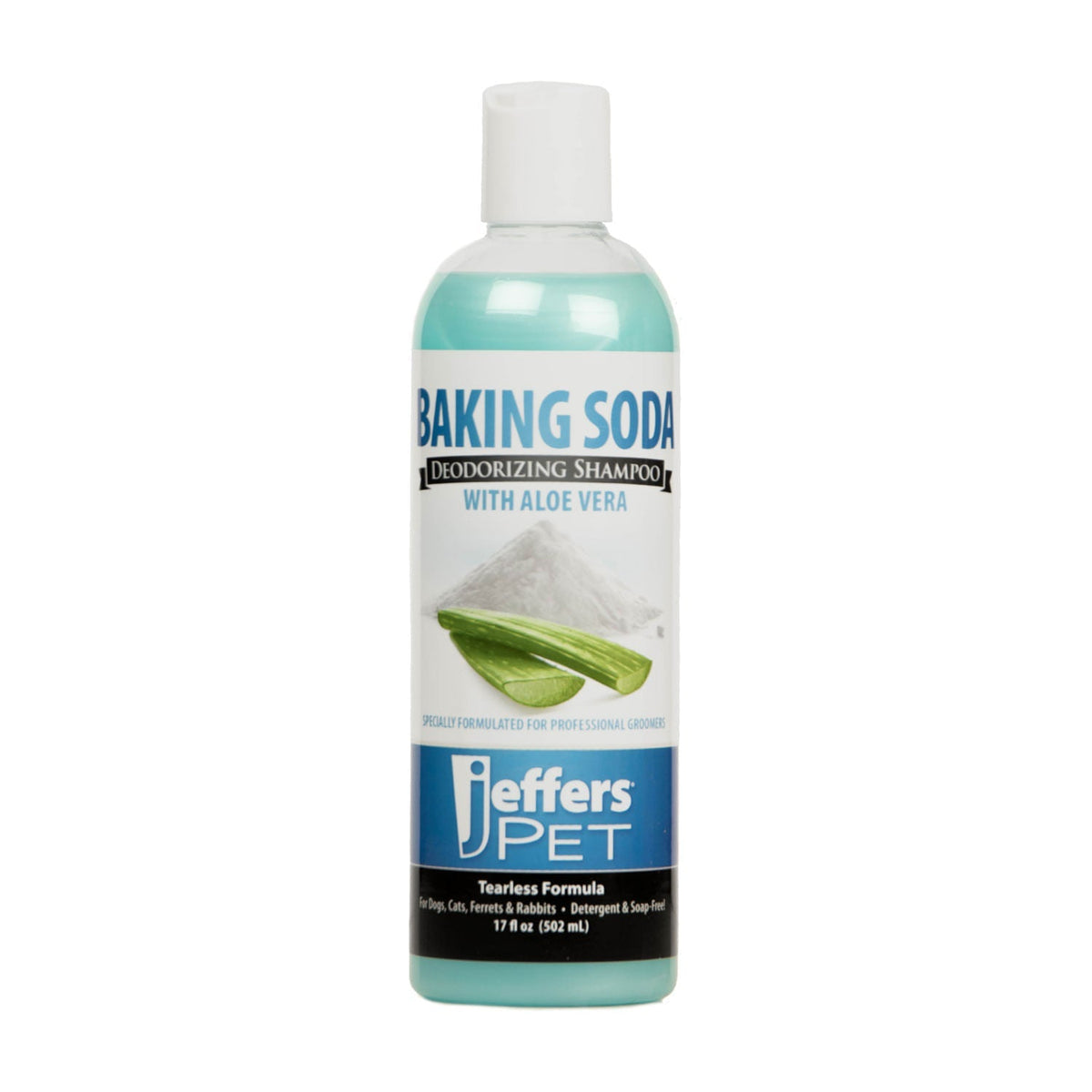 Jeffers Pet Tearless Baking Soda Deodorizing Shampoo for Dogs & Cats, 17 oz - Concentrated Baking Soda & Aloe Vera Formula with Baby Powder Fragrance, Moisturizing Shampoo for Professional Grooming