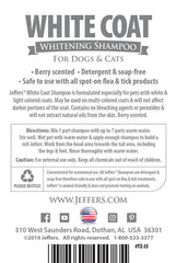 Jeffers Pet White Coat Shampoo for Dogs & Cats, 17 oz - Soap Free Coconut Cleanser with Vitamins A D E & Glycerin, Deodorizing Berry Scent Grooming Shampoo, Concentrated Bleach Free Formula, USA Made