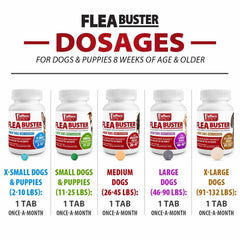 Jeffers Pet Flea Buster Chewable Tablets for Dogs 11-25 lbs, Beef Flavor Supplement for Small Dogs and Puppies, Monthly Dog Flea Support, Made in USA, Easy to Feed Dog Tablets - 6 Count