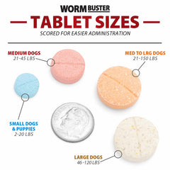 Worm Buster Dog Dewormer Tablets (46-120lb), 2 Tablets