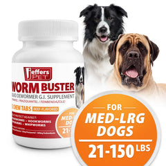 Worm Buster Dog Dewormer Tablets (21-150lb), 12-count