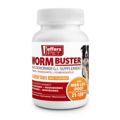 Worm Buster Dog Dewormer Tablets (21-150lb), 12-count