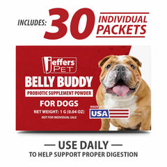 Jeffers Pet Belly Buddy Probiotic Supplement Packets for Dogs, 30 count
