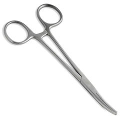 Jeffers Stainless Steel Artery Forceps Needle Holder, Locking Hemostat Veterinary Surgical Instrument, Stainless Steel Clamp, Suture Tool, Ligation Forceps, Vet Medical Tool - Curved 6.5"