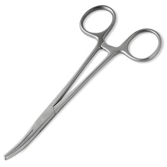 Jeffers Stainless Steel Artery Forceps Needle Holder, Locking Hemostat Veterinary Surgical Instrument, Stainless Steel Clamp, Suture Tool, Ligation Forceps, Vet Medical Tool - Curved 6.5"