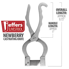 Jeffers Newberry Castrating Knife – Durable Stainless Steel Livestock Knife for Cattle, Goats, Sheep – Farm, Ranch, Veterinary Tool, Animal Handling, Surgical Precision Blade