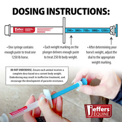 Jeffers Equine Ivermectin Gel Horse Dewormer Paste 1.87%, Broad Spectrum Equine Parasite Control Formula, Apple Flavored Oral Wormer for Horses, Easy Travel Use, Mess Free Syringe Tube - 10 Pack