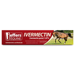 Jeffers Equine Ivermectin Gel Horse Dewormer Paste 1.87%, Broad Spectrum Equine Parasite Control Formula, Apple Flavored Oral Wormer for Horses, Easy Travel Use, Mess Free Syringe Tube - 10 Pack