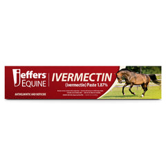 Jeffers Equine Ivermectin Gel Horse Dewormer Paste 1.87%, Broad Spectrum Equine Parasite Control Formula, Apple Flavored Oral Wormer for Horses, Easy Travel Use, Mess Free Syringe Tube - 3 Pack