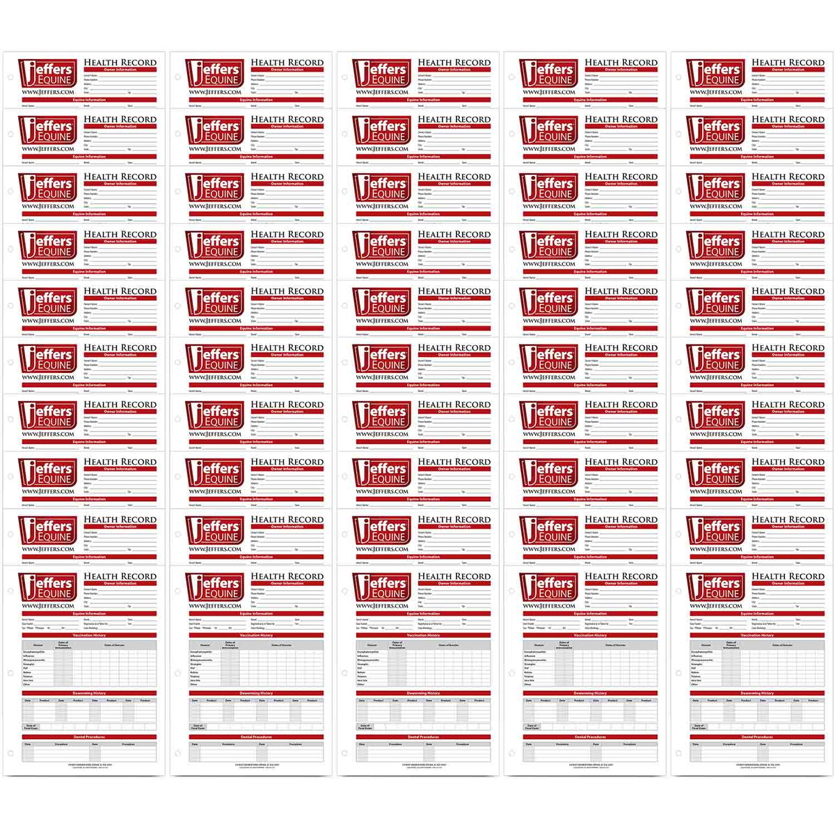 Equine Health Record 50 pack
