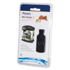 Aqueon Submersible Aquatic Flat Heater Mini, 1ea/Up To 2.5 gal, Black, 5 W