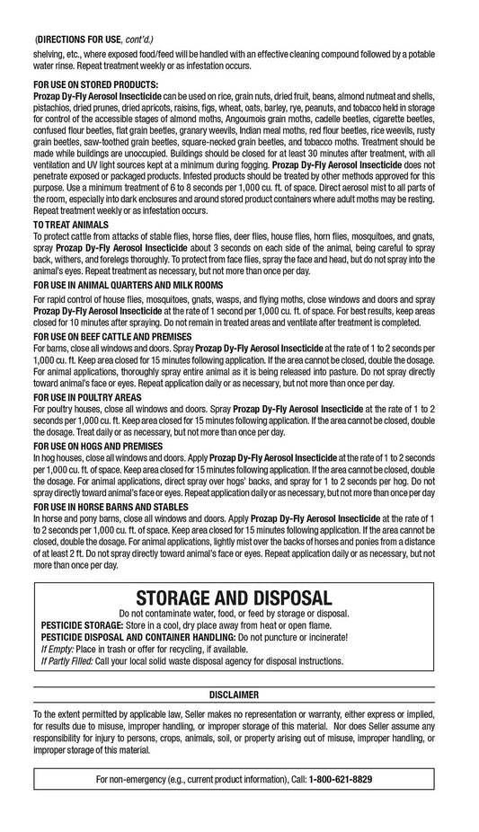 **Prozap DyFly Aerosol Insecticide, 20 oz**