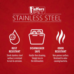 Jeffers Standard Stainless Steel Pet Bowl for Dogs & Cats, Stainless Steel Feeding Dish for Food, Water, Dry & Wet Food, Indoor, Outdoor, Travel, Camping, Kennel, Dishwasher-Safe - 3 Quart