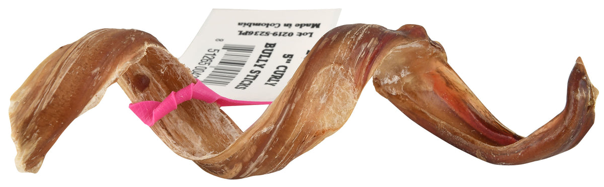 Curly Bully Sticks, Low Odor, 5", each