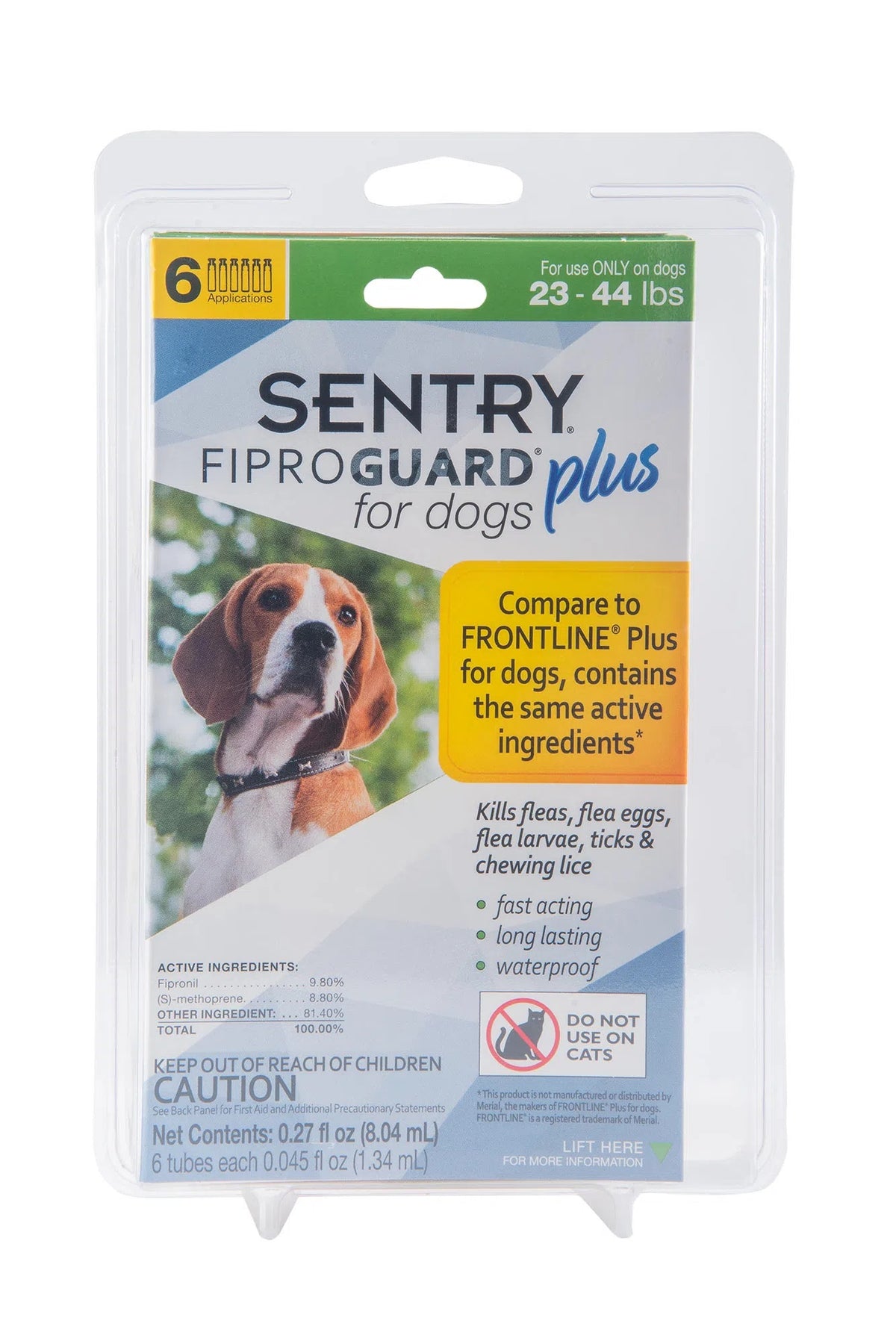 Sentry FiproGuard Plus Dog Flea & Tick Spot-On - 23-44 lb. - 6 count
