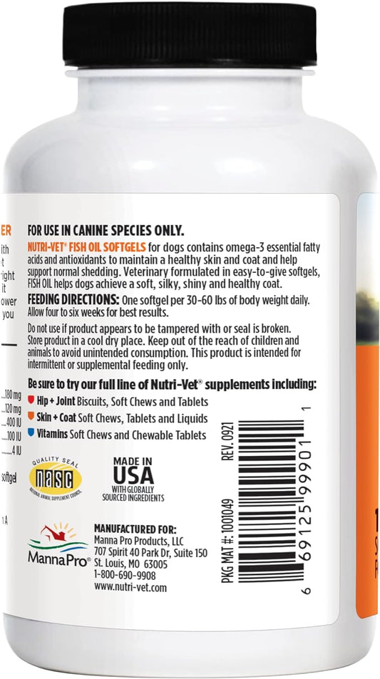 Nutri-Vet Fish Oil Soft Gels, 100 count