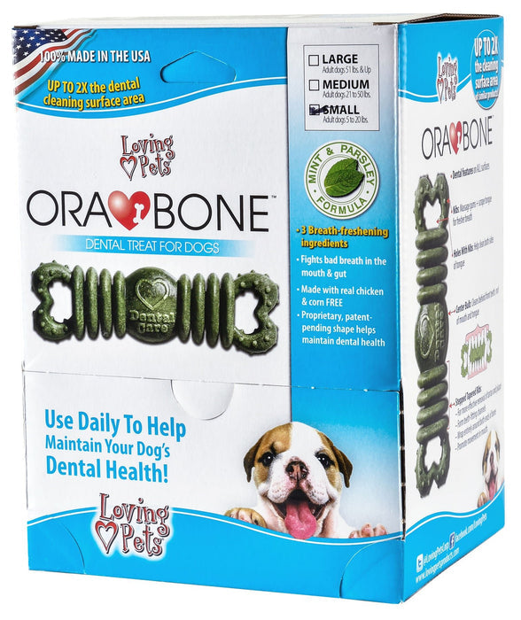 Ora-Bone Dental Treats for Dogs, Individually Wrapped, Small, 60 Pieces Per Pack