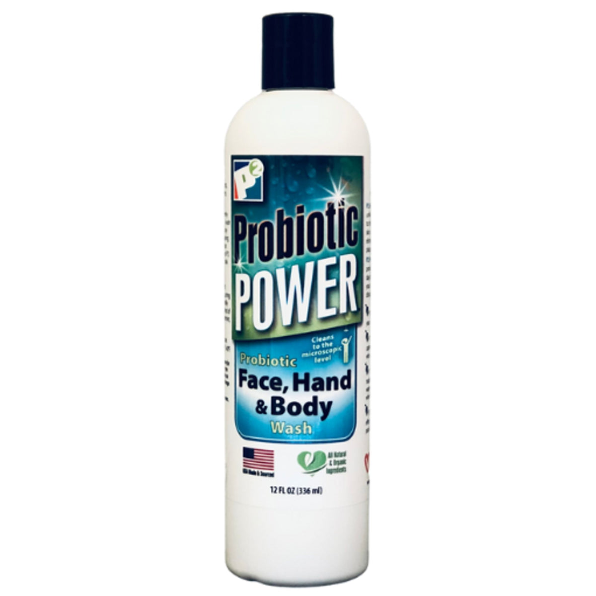 P2 Probiotic Power Face Hand & Body Wash – Gentle Coconut Based Cleanser with Organic Spearmint, pH Balanced, Sulfate Free, Paraben Free, Suitable for Sensitive Skin, Daily Use - 12 oz