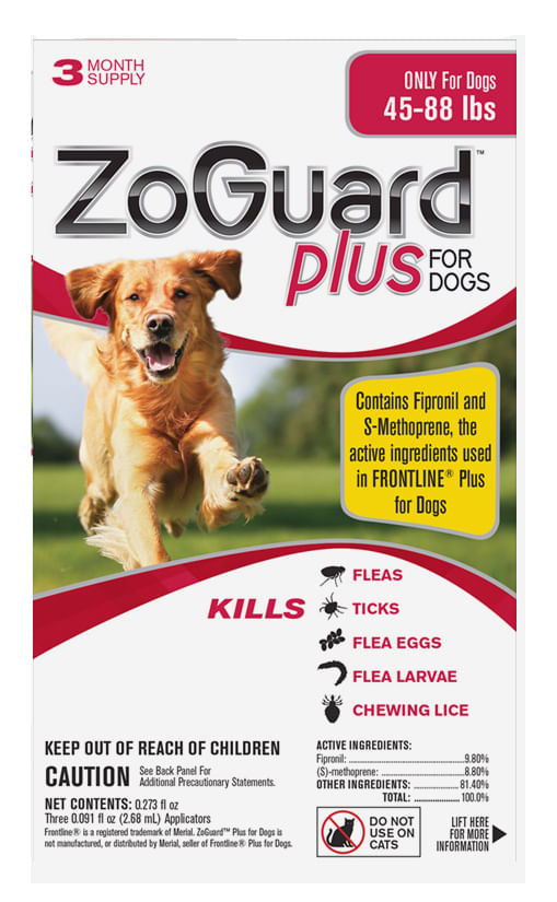 ZoGuard Plus, 3 pack, Dogs 45-88 lb