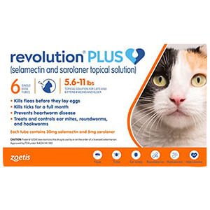 محلول موضعي Rx Revolution Plus للقطط من وزن 5.6 إلى 11 رطلاً لمدة 6 أشهر