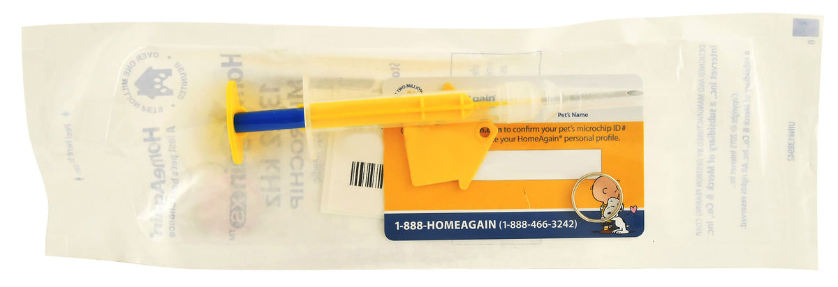 X-Small HomeAgain (15 Digit) Microchip with Injector (yellow) (15 ga needle included)