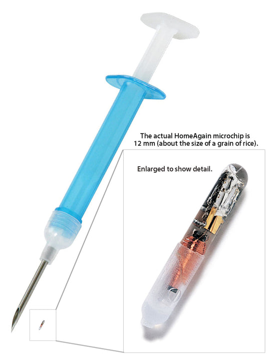 Home Again Microchips with Syringe, 15 Digit(blue) (12 ga needle included)