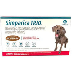 Rx Simparica Trio brown 88.1-132lbs x 6 أقراص