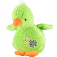 Jeffers Pet Baby Duck Plush Squeaker Dog Toy, 4 Inch Soft Stuffed Duck Toy for Puppies & Small Dogs, Squeaky Plush Pet Toy for Light Chewing, Tossing, Cuddling, Interactive Indoor Play - Green