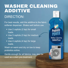 P2 Probiotic Power Washer Cleaning Additive – Laundry Machine Cleaner for Top & Front Loading Washers, Odor & Mildew Remover, Stain & Grease Cleaner, Fresh Clothes, Home Laundry Essentials, 16 oz