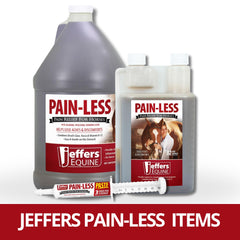 Jeffers Equine Pain Less Liquid Horse Supplement – Joint Muscle Comfort & Mobility Support with Devil’s Claw, Yucca, Vitamin B12, w/ Prebiotic for Digestive Nutritional Support for Horses - 128 oz