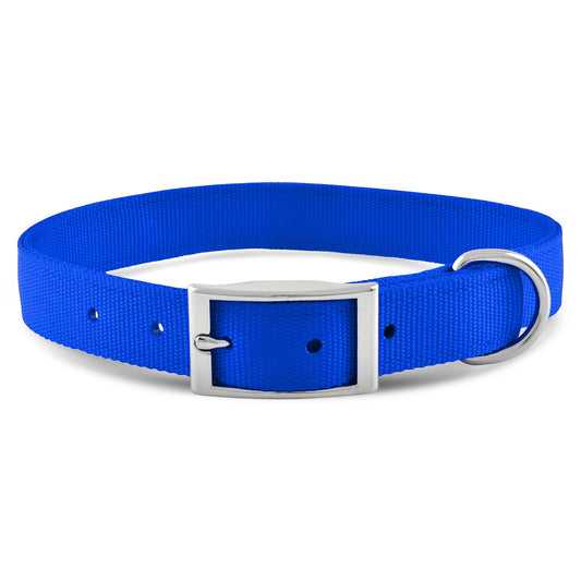 Jeffers Pet Solid Nylon Dog Collars, Royal Blue, 1"Wx20"L – Adjustable, Durable & Safe for Dogs, Lightweight & Double Ply Design, Stylish Pet Accessories - Perfect for Training, Walking & Tracker