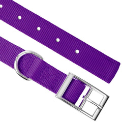 Jeffers Pet Solid Nylon Dog Collars, Purple, 1"Wx20"L – Adjustable, Durable & Safe for Dogs, Lightweight & Double Ply Design, Stylish Pet Accessories - Perfect for Training, Walking & Tracker