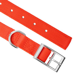 Jeffers Pet Solid Nylon Dog Collars, Orange, 1"Wx20"L – Adjustable, Durable & Safe for Dogs, Lightweight & Double Ply Design, Stylish Pet Accessories - Perfect for Training, Walking & Tracker