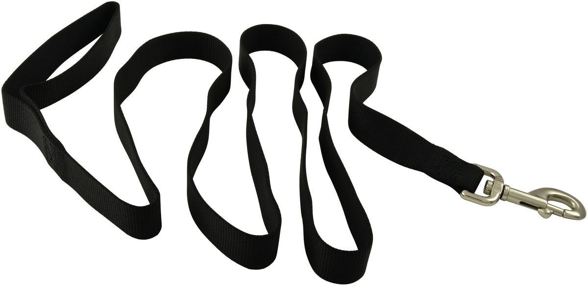 Jeffers Pet Dog Leash 5/8"W x 4'L– Heavy Duty Nylon Lead for Small Medium Large Dogs, Training Walking Leash for Pets, Durable Safety Strap for Outdoor, Indoor, Crate, Kennel, House Use - Black