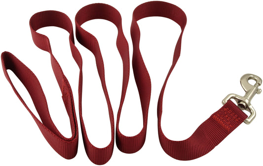 Jeffers Pet Dog Leash 5/8"W x 4'L– Heavy Duty Nylon Lead for Small Medium Large Dogs, Training Walking Leash for Pets, Durable Safety Strap for Outdoor, Indoor, Crate, Kennel, House Use - Red