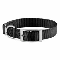 Collar ajustable para perro, 2,5 cm de ancho x 35,5-60 cm de largo. Color: Negro.