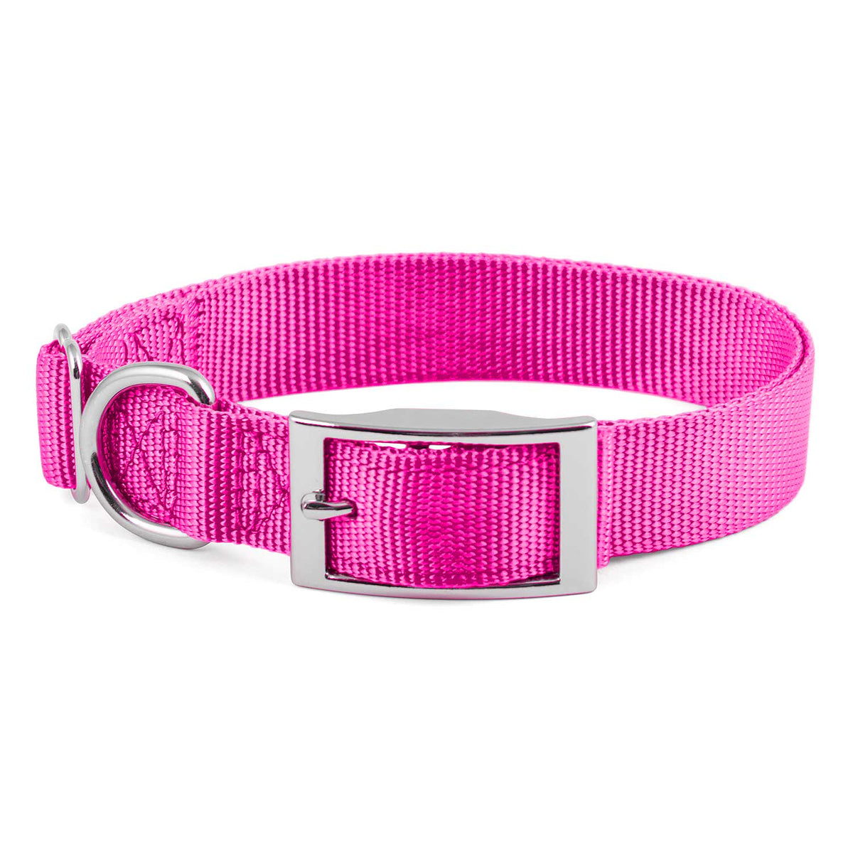 Adjustable Dog Collar 1"W x 14"-24"L Color: Hot Pink