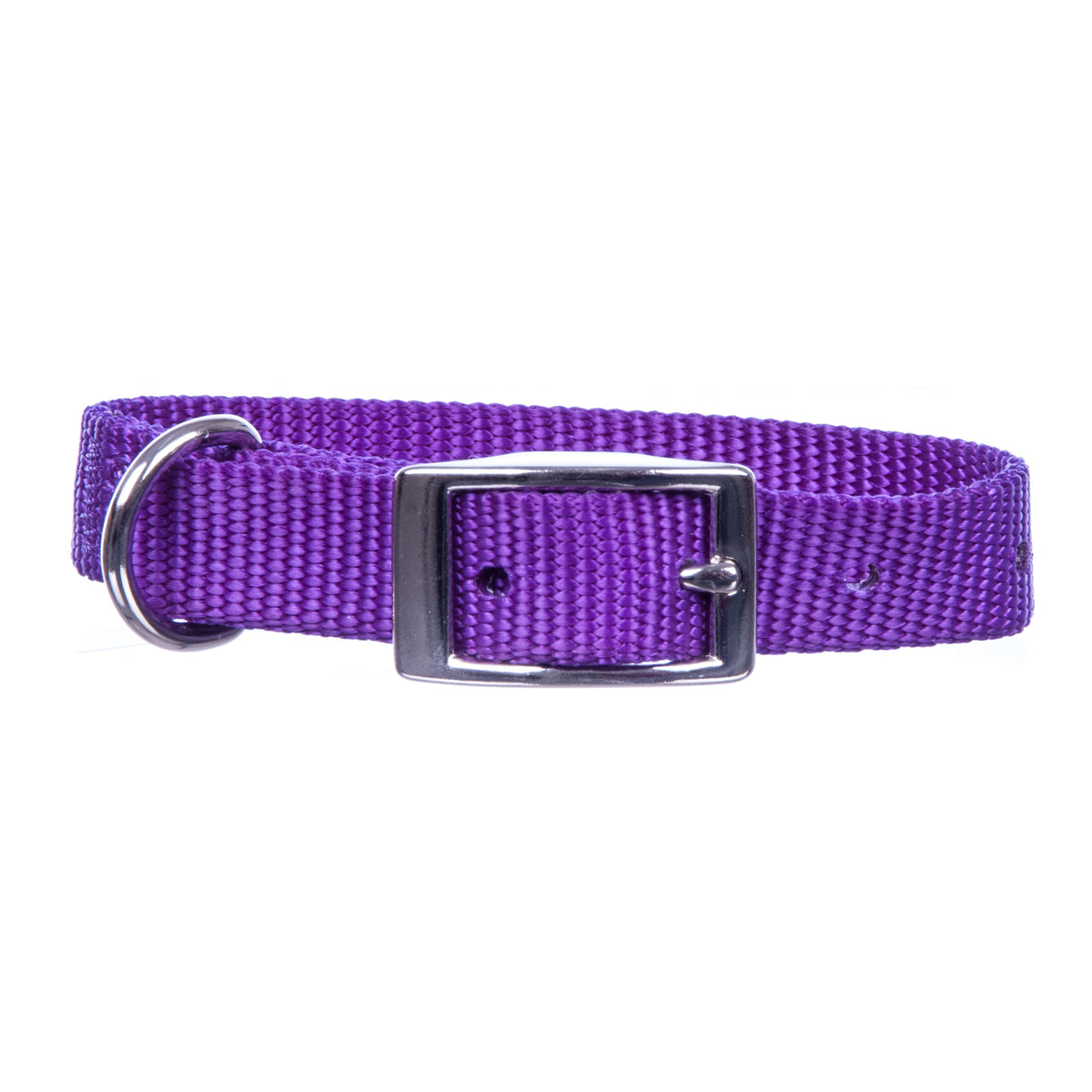 Jeffers Pet Solid Nylon Dog Collars, Purple, 5/8"W x 18"L – Adjustable, Durable & Safe for Dogs, Lightweight & Double Ply Design, Stylish Pet Accessories - Perfect for Training, Walking & Tracker