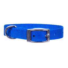 Jeffers Solid Web Nylon Dog Collar with Nickel Plated Hardware, 5/8"Wx16"L - Adjustable Durable Nylon Pet Collar for Small to Medium Dog, Perfect for Walking, Training, Travel, & Outdoor - Royal Blue