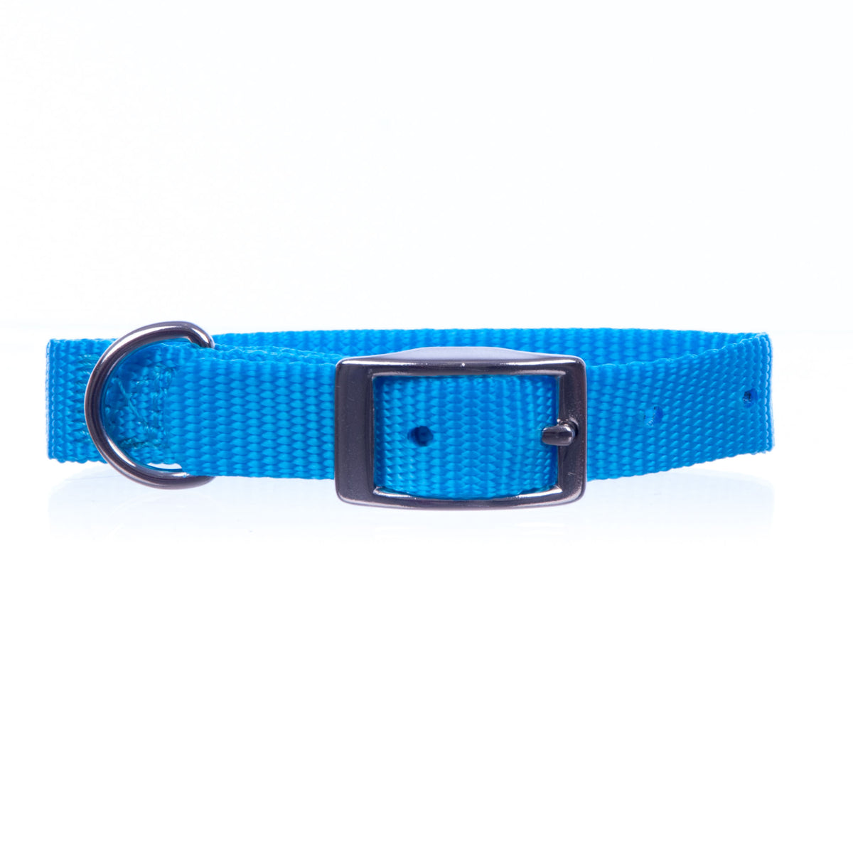 Jeffers Pet Solid Nylon Dog Collars, Turquoise, 5/8"W x 18"L – Adjustable, Durable & Safe for Dogs, Lightweight & Double Ply Design, Stylish Pet Accessories - Perfect for Training, Walking & Tracker