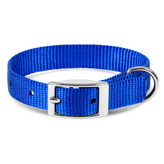 Jeffers Solid Web Nylon Dog Collar with Nickel Plated Hardware, 5/8"Wx14"L - Adjustable Durable Nylon Pet Collar for Small to Medium Dog, Perfect for Walking, Training, Travel, & Outdoor - Royal Blue