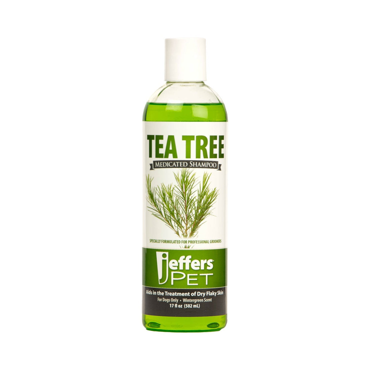 Jeffers Pet Tea Tree Medicated Deodorizing Dog Shampoo for Dry Skin, 17 oz