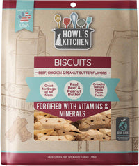 بسكويت هاولز كيتشن باللحم البقري والدجاج وزبدة الفول السوداني، 2.6 رطل