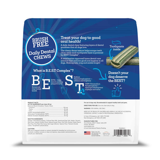 Vetality Brush Free Daily Dental Chews for Dogs`